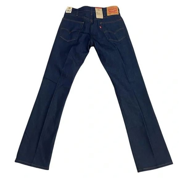 NWT Levi Jeans 517 Boot Cut Long Mens Dark Wash Blue Jeans Slim - Picture 8 of 10